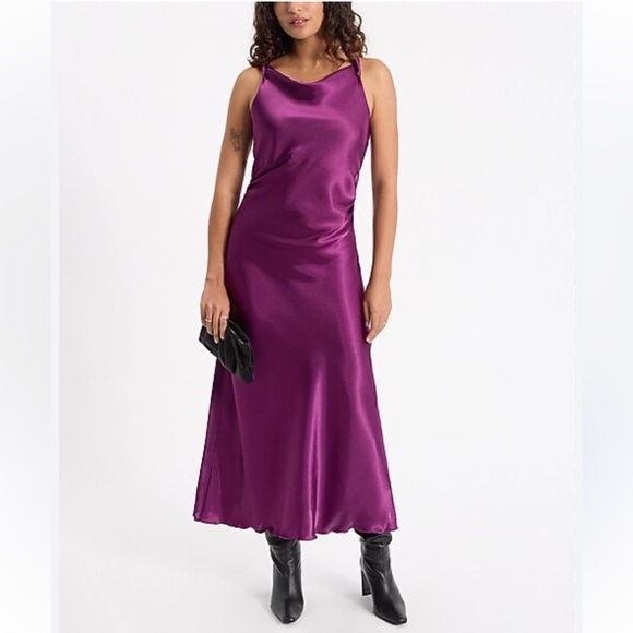 Express Dresses & Skirts - Express Purple Satin Dress, washed never worn